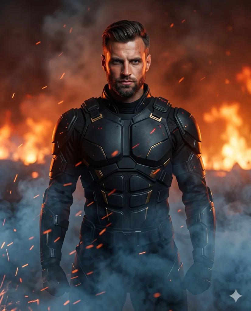 Cinematic Smoke & Fire Warrior