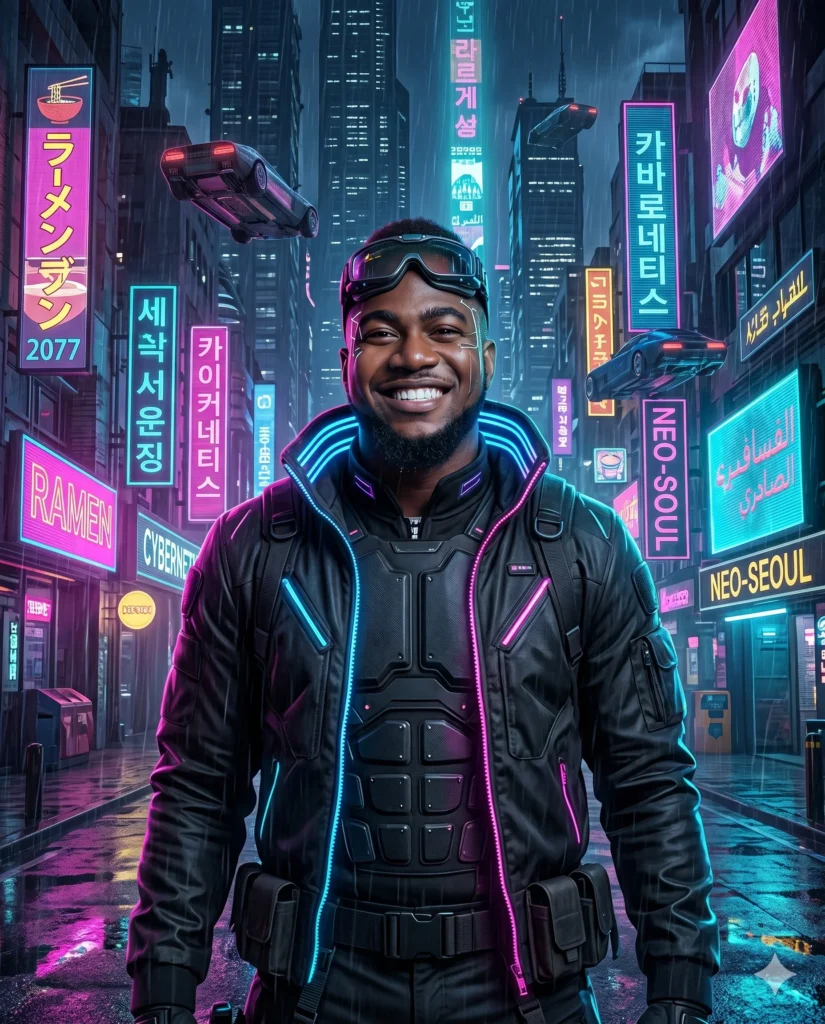 Neon Cyberpunk Street Portrait