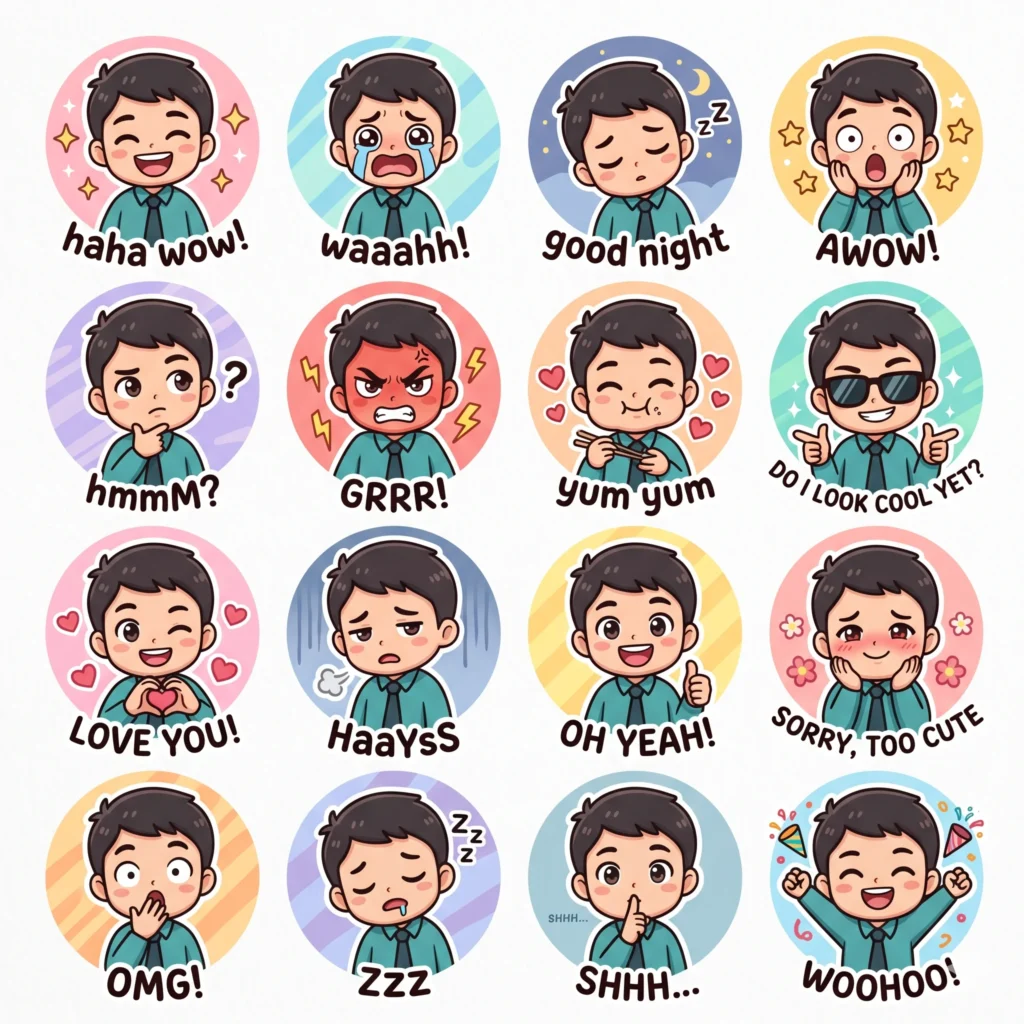 Cute Chibi Male Emote pack
