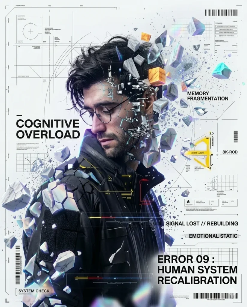 Cognitive Overload: A Futuristic Cyberpunk Editorial Portrait