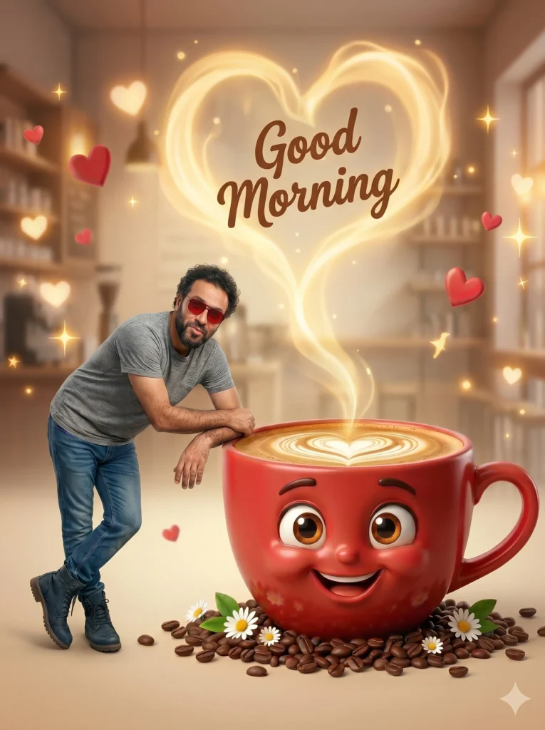 The Morning Cup Persona: Cozy Man and Latte