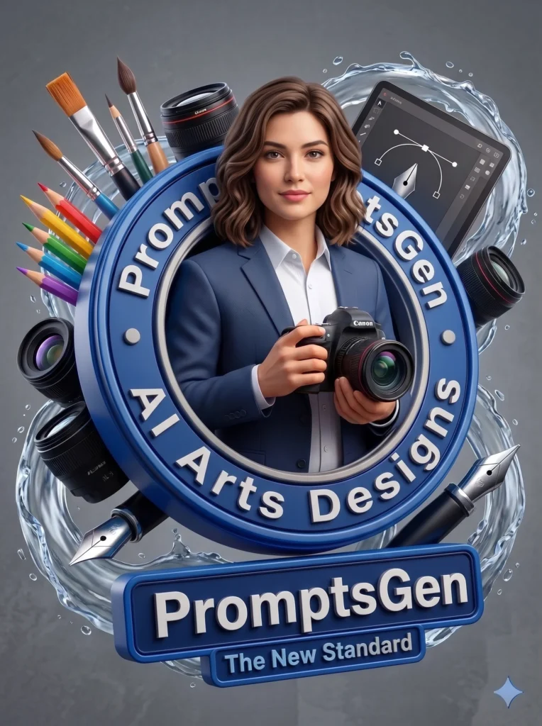 Blue & Silver Creative Emblem Portrait